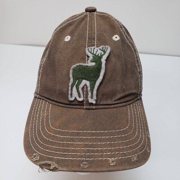 Bass Pro Shops Brown Canvas "Gone Hunting" Distressed Youth Size Baseball Cap - Picture 1 of 5